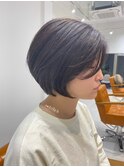 前髪くびれイヤリングカラーイメチェンラベンダーカラー