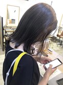 透明感カラー長めボブ切りっぱなし
