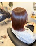ブリーチなしココアピンク髪質改善カラー【木更津/ツヤ髪】