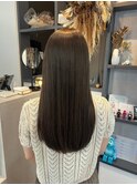 美髪ストレート×ナチュラルブラウン