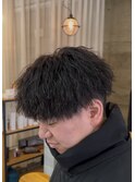 大分ツイストスパイラルパーマメンズマッシュ刈り上げレイヤー