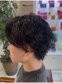 20代30代メンズセンターパートシャドーパーマ