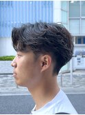 フェザーパーマ/ニュアンスパーマ/刈り上げセンターパート