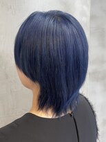 エリマ 調布(elima) ソフトウルフカットダブルカラーブルーブラックカラーネイビー