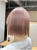 ◆切りっぱなしボブコーラルオレンジピンクベージュモーヴピンク