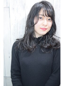 ラウンジ モリオ イケブクロ(Lounge MORIO Ikebukuro) 【morio池袋】黒髪斜めバングセミロング