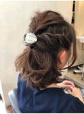 ボブ×ハーフアップ