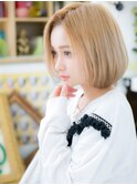 ★ヘルシーブロンド前下がり切りっぱなしボブ10代20代30代★8