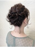 パーティアップスタイル/ボブ/シニヨン/編み込み/結婚式/二次会