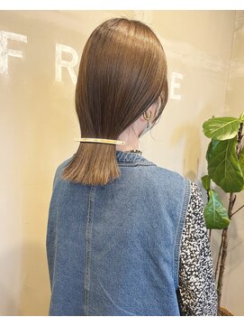 フレーム なんば店(FRAME) ブリーチあり！透明感抜群のナチュラルベージュカラー