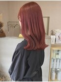 ピンクベージュ ダブルカラー セミディ【鹿児島中央駅】