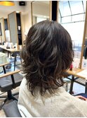 ウルフカット×パーマ