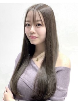 ワン バイ ジエクト(One by The Ect) エアリーロング韓国レイヤー艶髪透明感ミルクティーベージュ