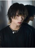 アッシュブラックオーガニックカラー短髪マッシュ_ba522261