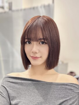 ロムーク 表参道(LOMKH) 春先取りメルティカラー+切りっぱなし韓国ボブを似合わせカット