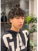 メンズパーマ×ハイライト