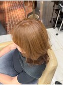 脱白髪染め　明るめベージュ　白髪ぼかし