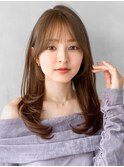 似合わせカット前髪艶感ナチュラルカール美髪こなれヘア