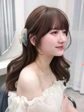 リッカ(LICCA) 【rina】ほんのりピンクな暖色ブラウン/ぱっつん前髪/韓国ヘア