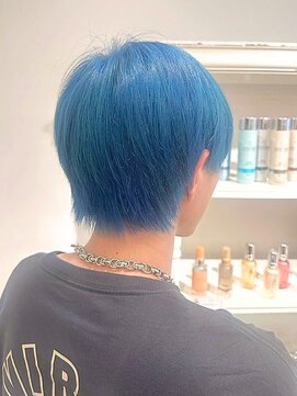 クレビア(CreBiA) メンズ/メンズカット/ブリーチ/オーシャンブルー/デザインカラー