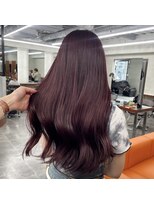 ニコ トウキョウ 渋谷(nico TOKYO)&nbsp;ダブルカラーチェリーレッドピンクブラウン韓国レイヤーロング