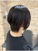インナーカラーパープル/アクセントカラー/クールショート/ボブ