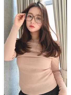 アンジェリカラボ 梅田店(ANGELICA LABO) 韓国風くびれレイヤーカット×グレージュ×透明感ブラウン川又