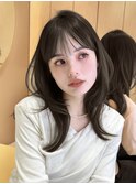 ▲レイヤーカット顔まわり前髪矯正ミディアムレイヤーharuhi