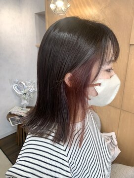 ヘアースペースブルーム プリュス 石橋店(HAIR SPACE BLOOM plus) インナーカラー/ピンクベージュ/ボブ/艶髪
