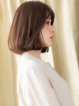 カバーヘア ブリス 戸田公園西口店(COVER HAIR bliss) ミルクブラウンブリーチなしワンカールボブX戸田公園30代40代