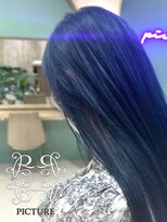 ピクチャー(PICTURE)&nbsp;ネイビーブルー/暗染め/ブリーチ/ダブルカラー
