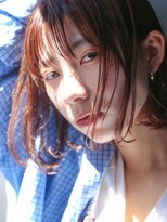 テトヘアー(teto hair) 切りっぱなしボブ、ピンクベージュ、シースルーバング