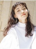 30代40代50代/束感ウェーブパーマオン眉ロングヘア