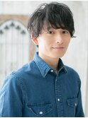 くせ毛ランダム短髪パーマ髪ウェットヘアD