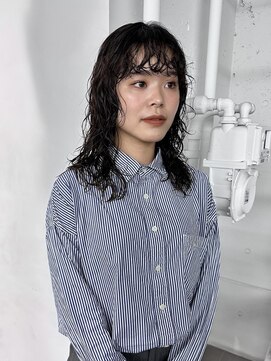 レコ 渋谷(LECO) 顔まわりレイヤーロングパーマ