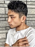 さわやかツーブロックショート ダークアッシュブラック A0506