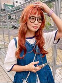 春夏オレンジカラーロングスタイル