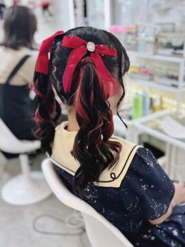 推し活 イベント ライブ 量産型 ツインテール+リボンアクセ