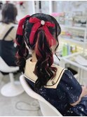 推し活 イベント ライブ 量産型 ツインテール+リボンアクセ