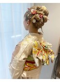 卒業式着付け　袴　振袖　着付け