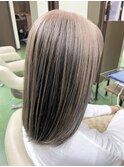 大人可愛い小顔ミディアム×アンブレラカラー×20代30代40代