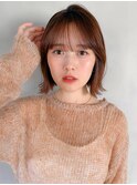 ナチュラルカール美髪くびれヘア20代30代40代◎セミディ前髪