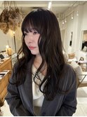 ロングゆるふわウェーブ　オリーブブラウン