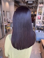 オーガニック リブ 川越(organic+live)&nbsp;大人可愛い髪質改善カラーダークラベンダー艶感ストレート