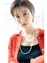 トクテ 高円寺(tokute) くびレイヤーエモージュ前髪ピンクベージュワンカール【高円寺】