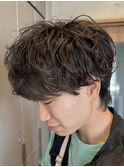 調布シャドウパーマメンズパーマ波巻きスパイラルパーママッシュ