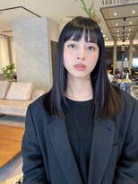 アーティーアーティー 薬院店(ARRTY ARRTY)&nbsp;【TORU】ダークグレージュ　艶感カラー　ぱっつんバング