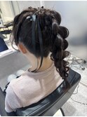 編みおろしポニーテール