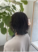 セミロングパーマ