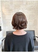 くすみベージュ×ボブ【東川口　艶カラー】